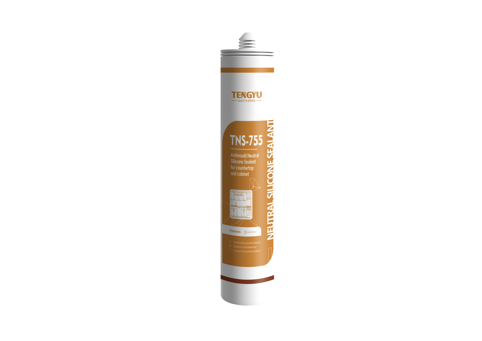 TNS-755 Antimould Neutral Silicone Sealant for Countertop and Cabinet