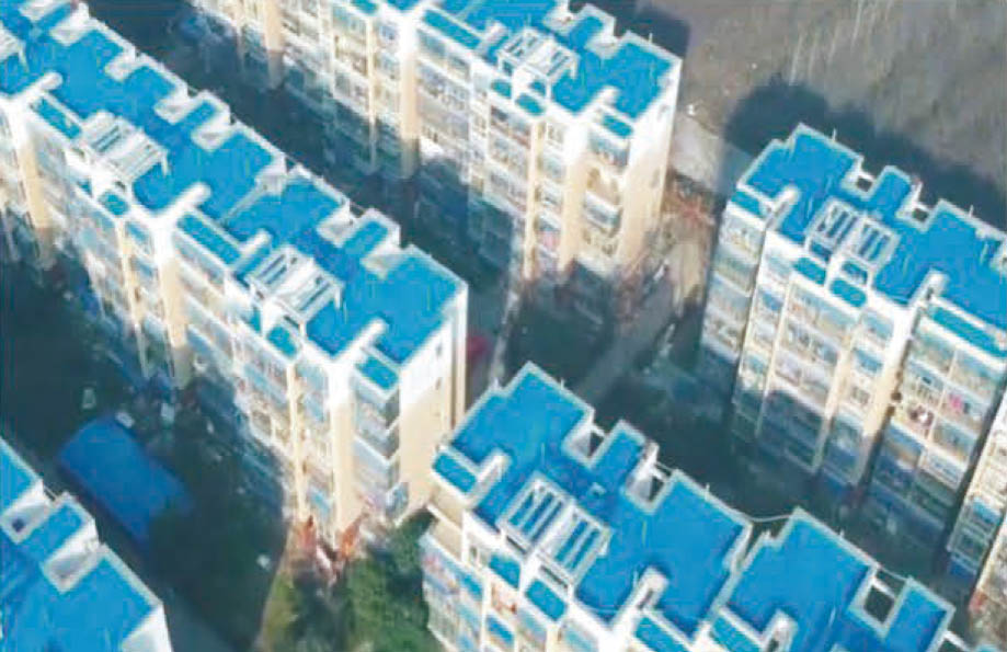 整片小区楼顶露天防水工程案例
