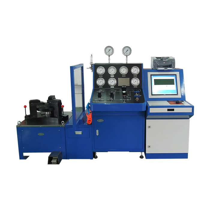 High pressure gas test bench with square clamping console