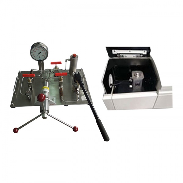 Ultrahigh pressure manual pump system with spectrograph TNV-1100-7000