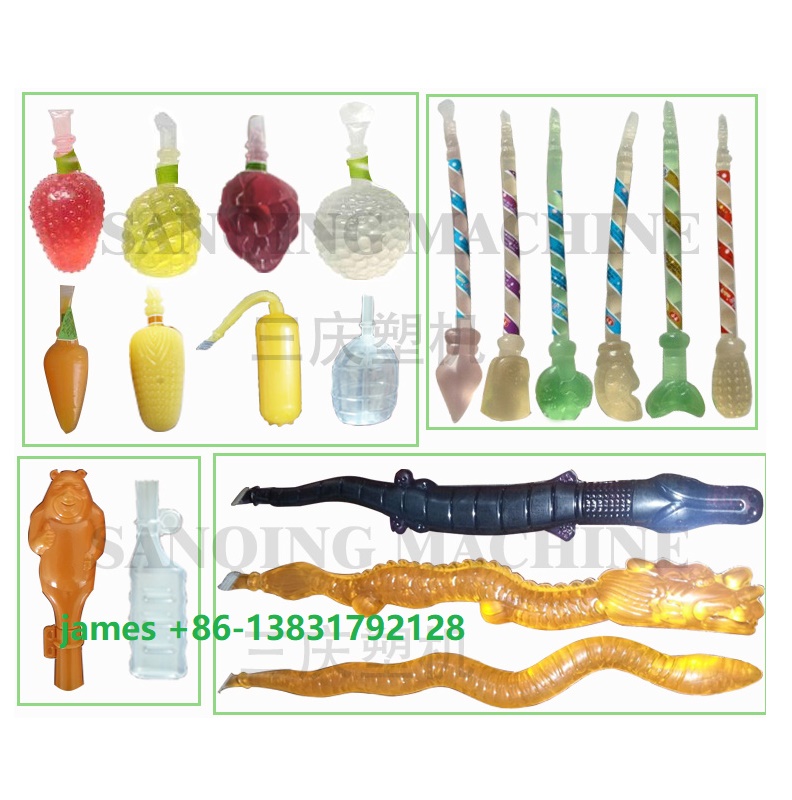 Lolly pop soft bottle blow molding machine