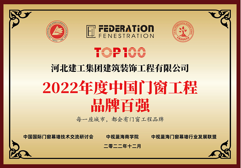 2022全国门窗百强