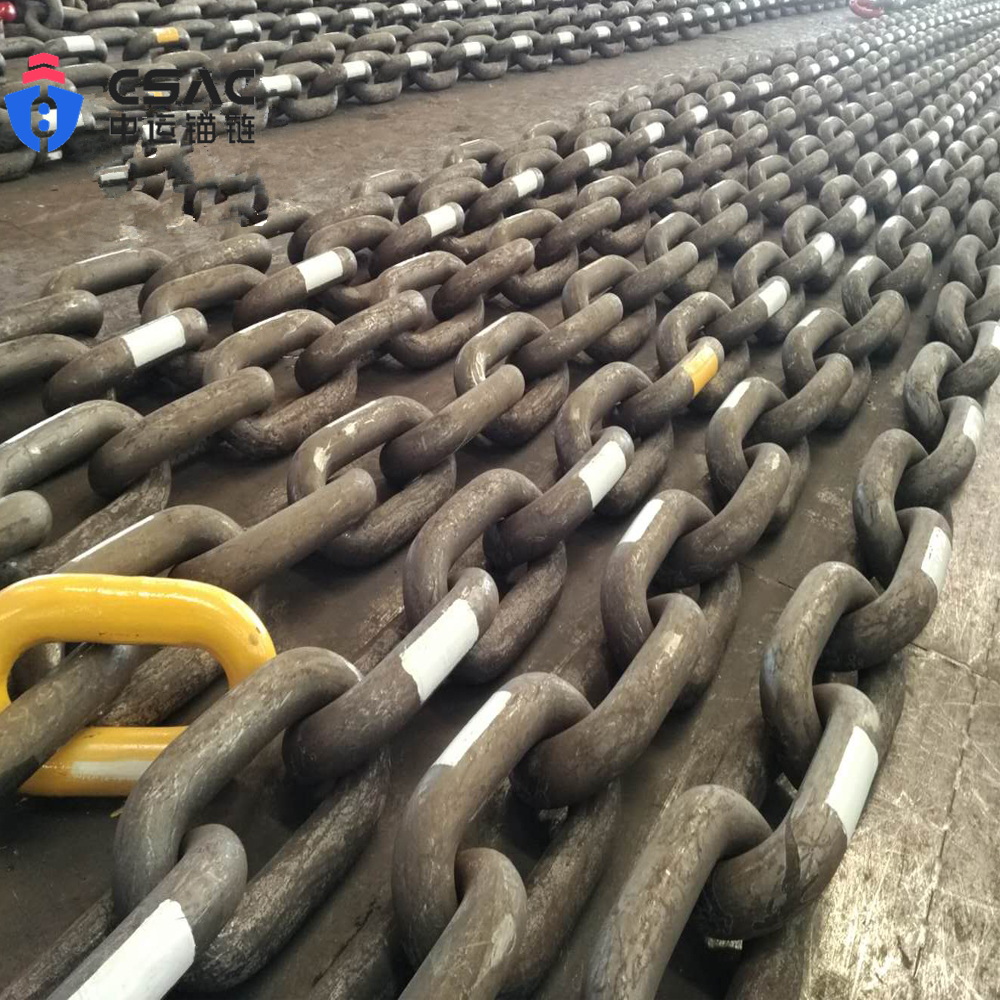 Mooring chain of fishing and aquaculture platforms