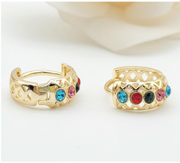HP4509171 Ladia Jewelry 18K Gold Plated 3A Zircon Wholesale Huggie Earring