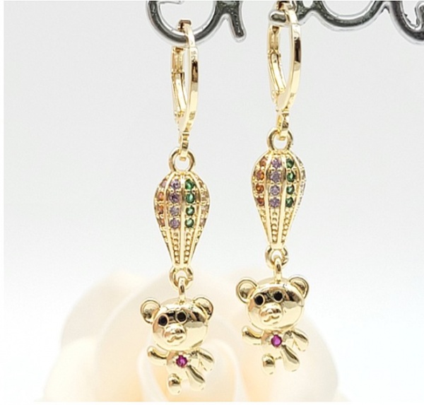 DE850270 Ladia Jewelry 18K Gold Plated 3A Zircon Wholesale Drop Earring
