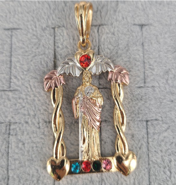 PT60098525 Ladia Jewelry Gold & Rhodium Zircon Religion Pendent