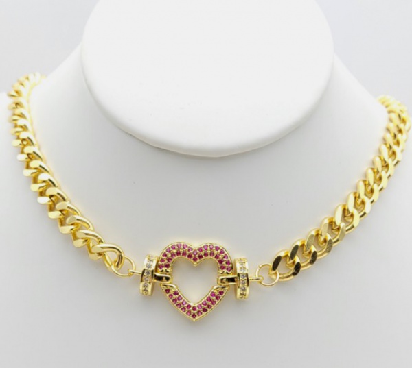 JLN2801473 Ladia Jewelry 18K Gold Plated 3A Zircon Pendant Necklace