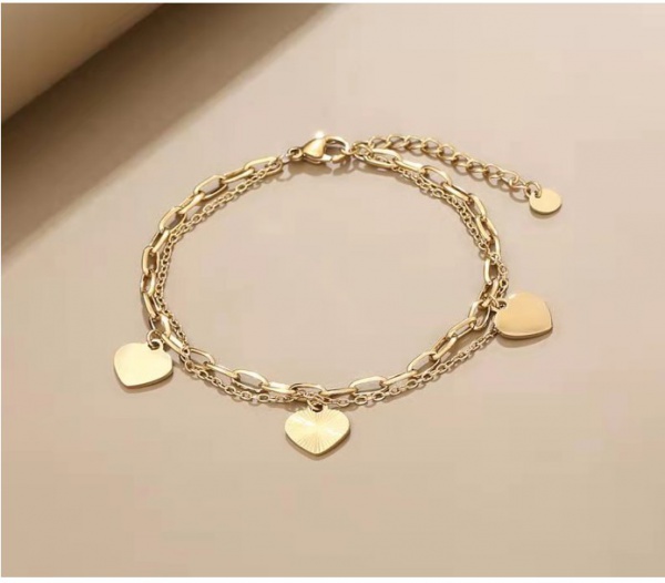 ZS260919305 Ladia Jewelry 14K Gold Plated Stainless Steel Bracelet
