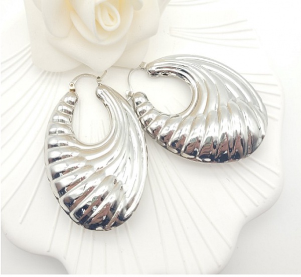 HP7509421 Ladia Jewelry Rhodium Plated Wholesale Hoop Earring