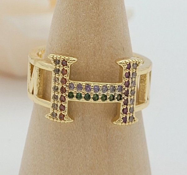 HR1051402 Ladia Jewelry 18K Gold Plated 3A Zircon Wholesale Finger Ring