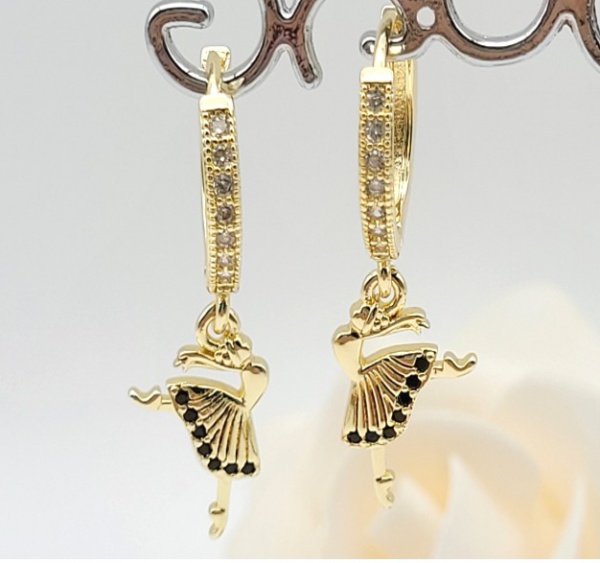 HE9505868 Ladia Jewelry 18K Gold Plated 3A Zircon Wholesale Hoop Earring