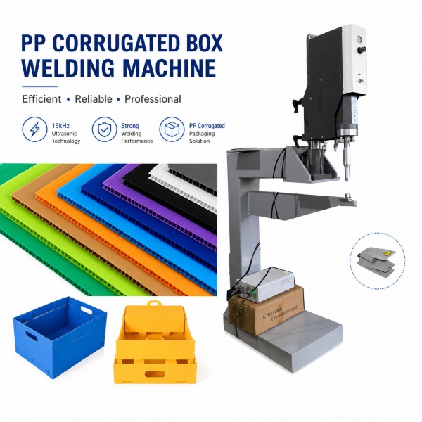 Upgraded Touchscreen – PP Corrugated Plastic Box Ultrasonic Welding Machine