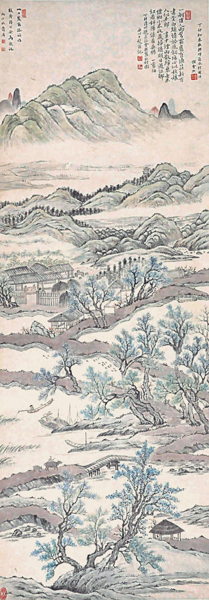 141  程會熙  水村图
