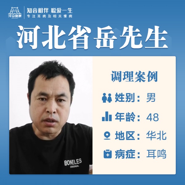 岳先生3551540双侧持续性耳鸣（左耳严重）听力下降，（小声听不清）20多年，夜尿3-4次，记忆力下降