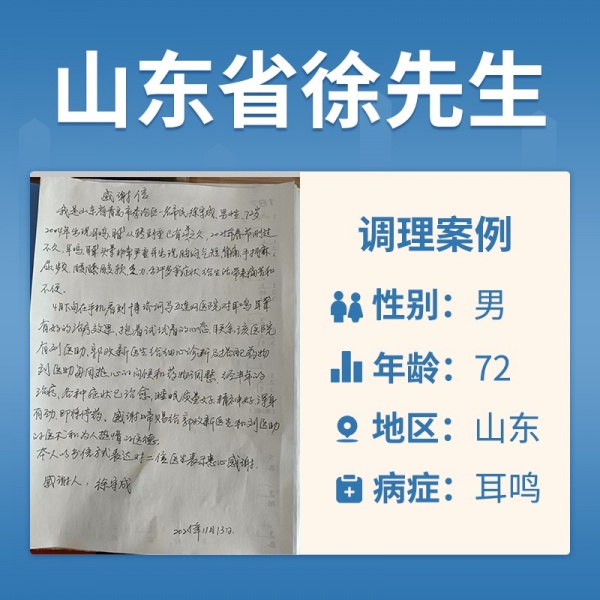 徐守成4047307耳鸣耳聋，从轻到重已20年之久