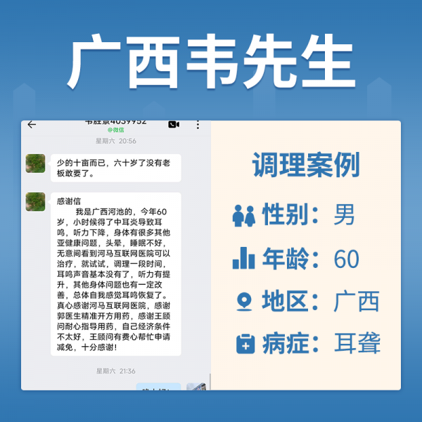 韦胜景4039952中耳炎导致耳鸣，听力下降