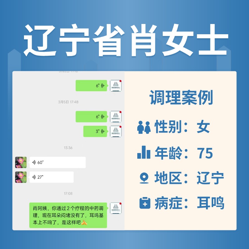 辽宁省4060007肖女士耳鸣听力下降