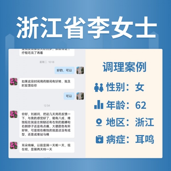 浙江省4047111李女士耳鸣听力下降