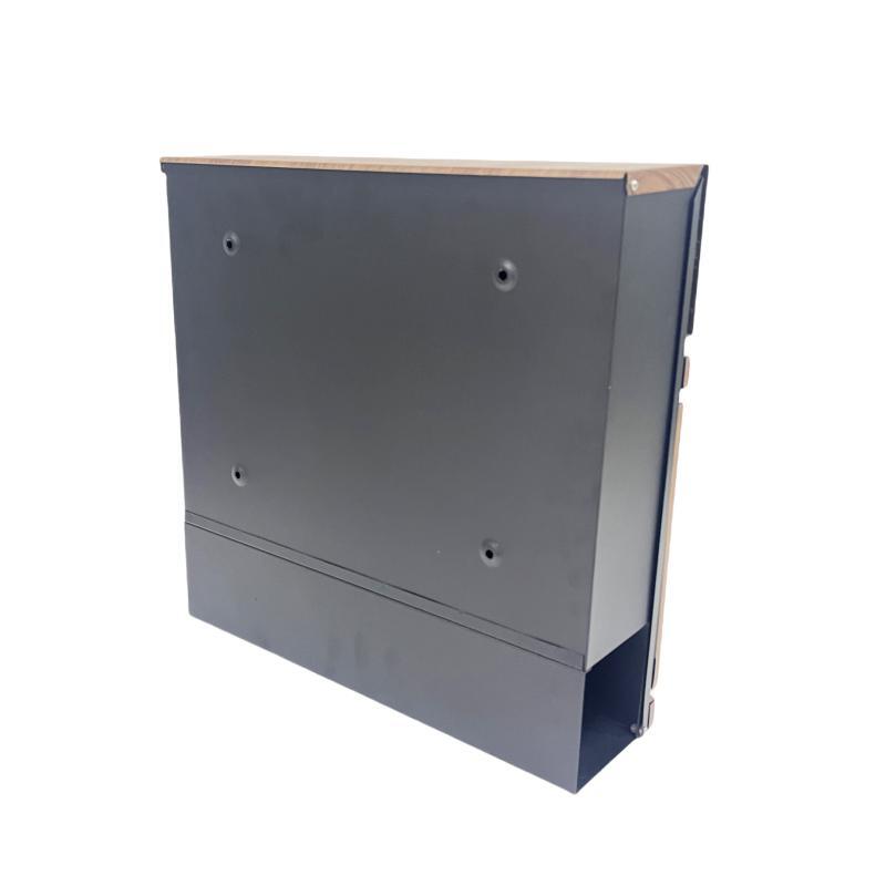 Wood Grain Galvanized Steel Rustproof Outdoor Wall Mount Mailbox Post Box