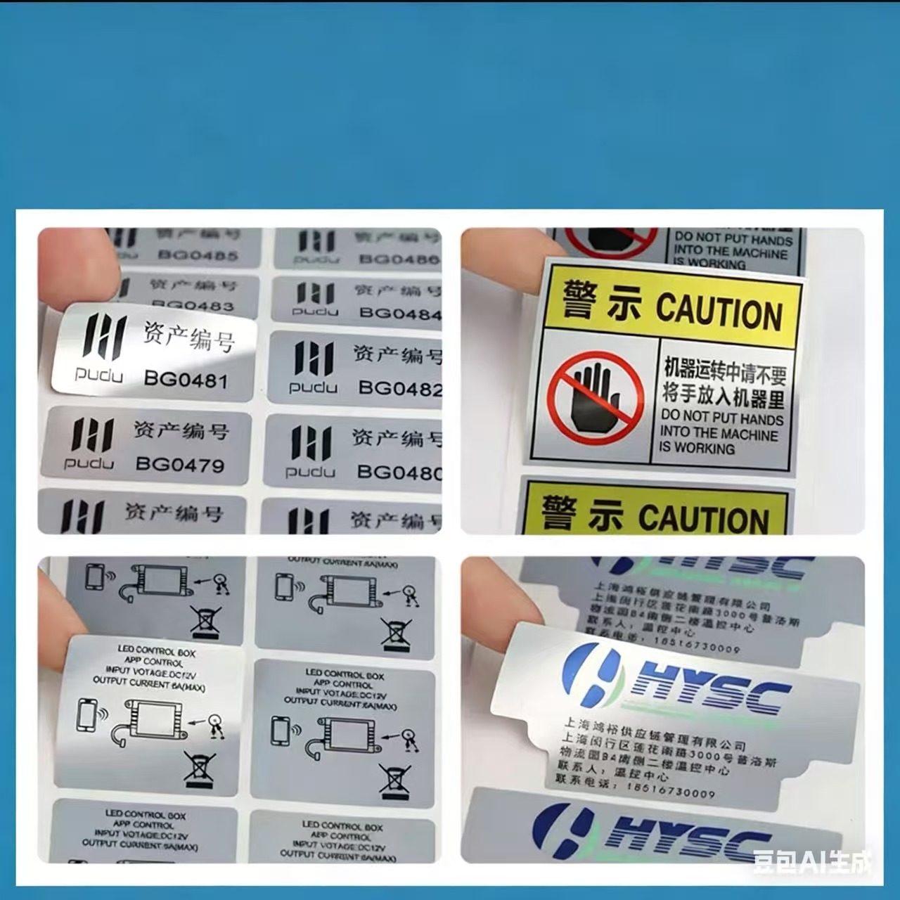 PET White /clear / silver label/holographic film
