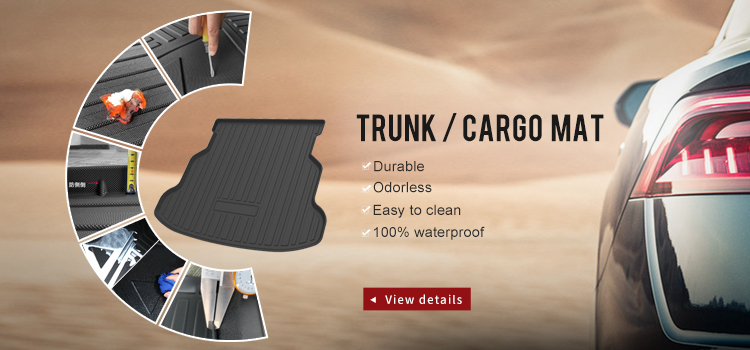 Our trunk mat is made of TPO+PVC.