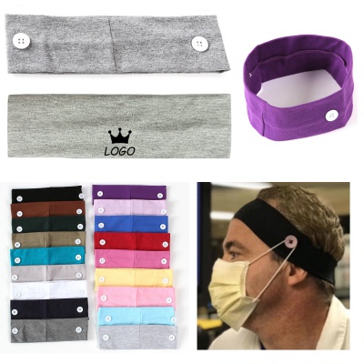 Sports Stretchy Headband Multifunction Button Headbands