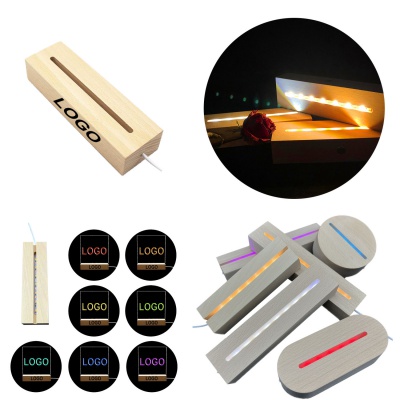 LED Wood Rectangle Display Square Base