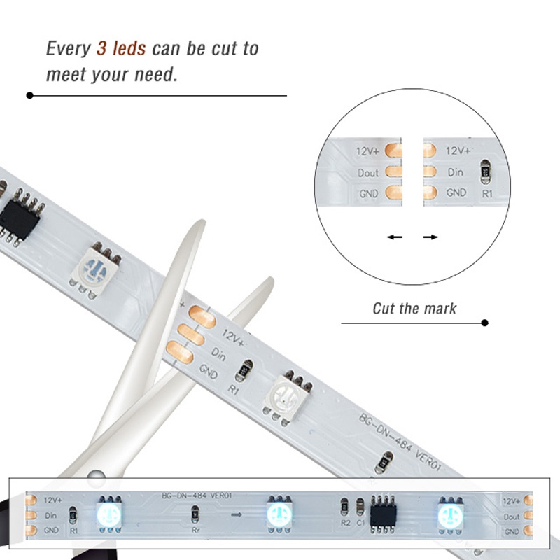 60LEDs 60Pixels Digital LED Strip