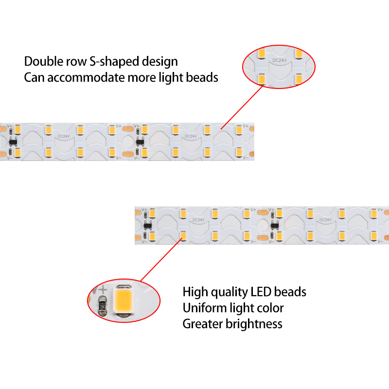 160LEDs SMD2835 double row S-shaped LED strip