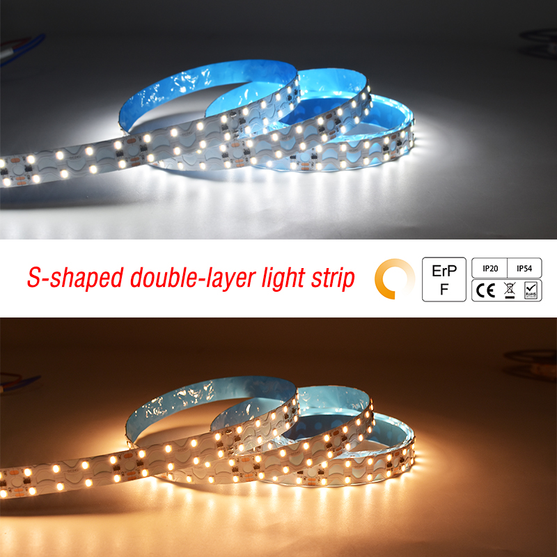 160LEDs SMD2835 double row S-shaped LED strip（CCT）