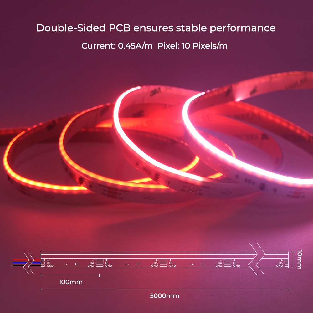 630LEDs Side View Addressable COB LED Light Strips