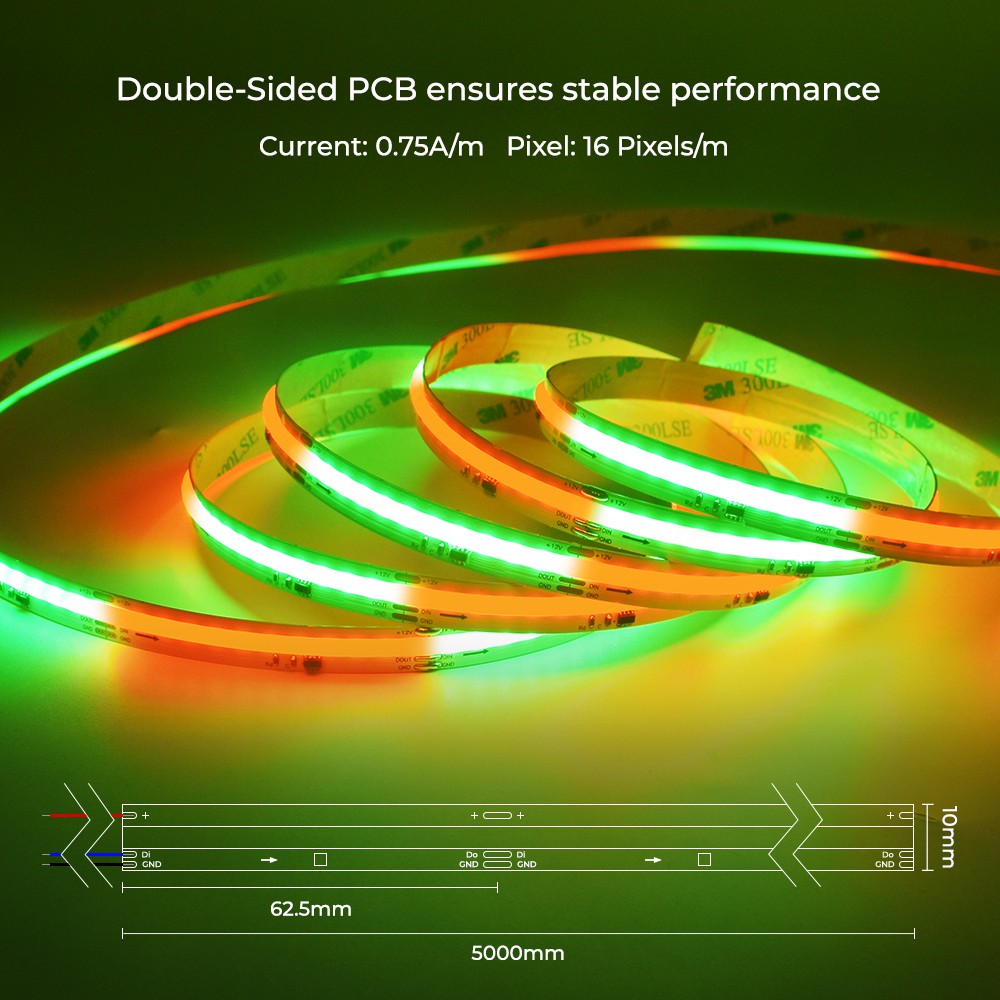 576LEDs Addressable RGB COB LED Light Strips