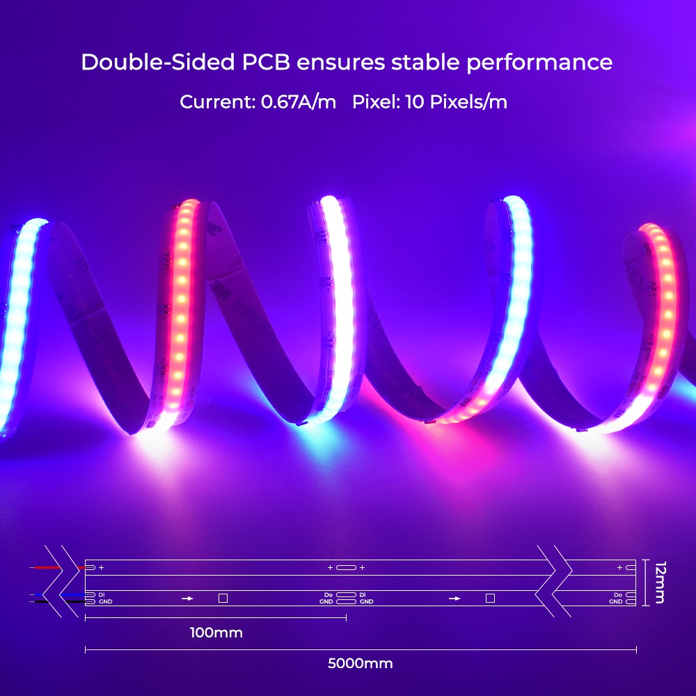 840LEDs Addressable RGBW COB LED Light Strips