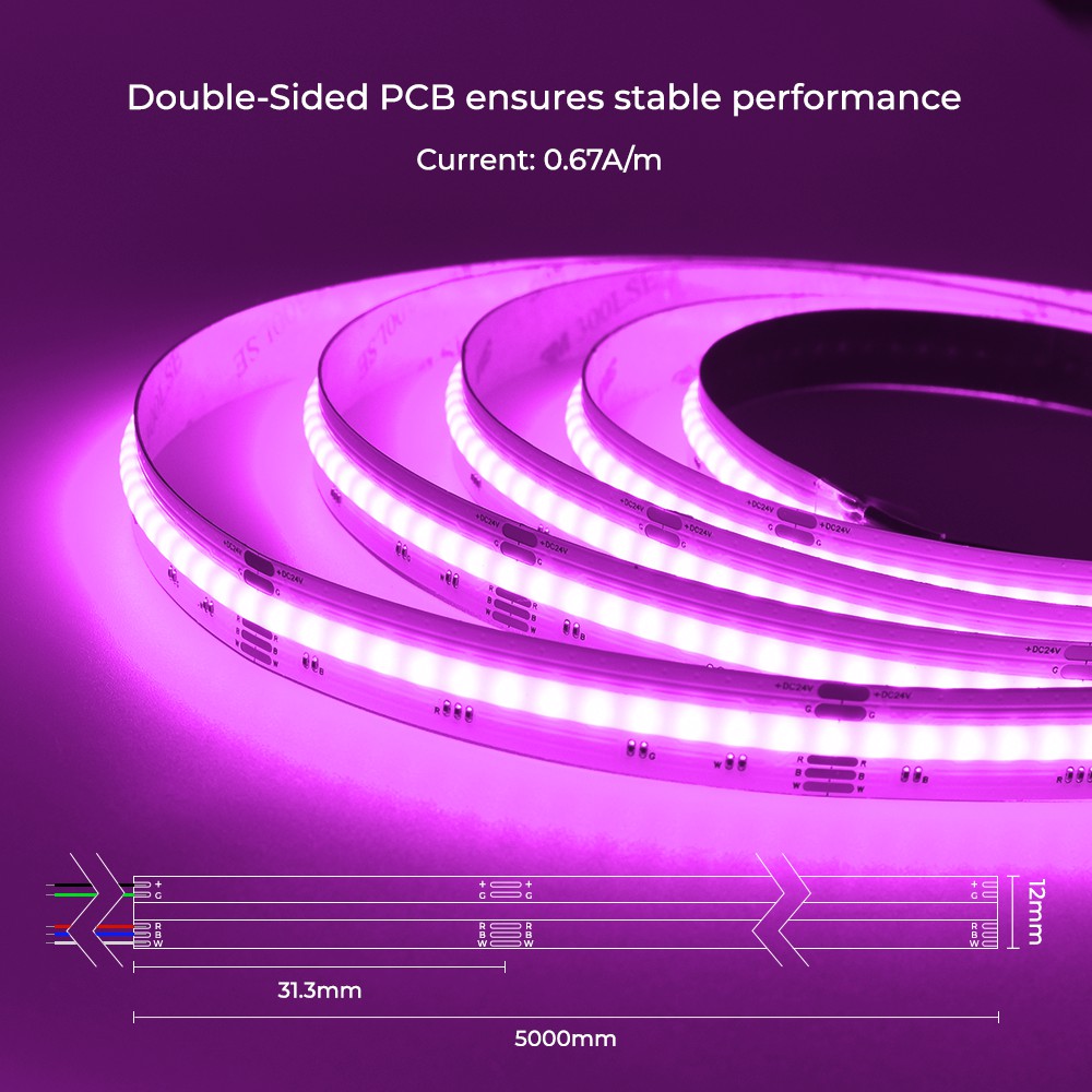 896LEDs RGBW COB LED Light Strips