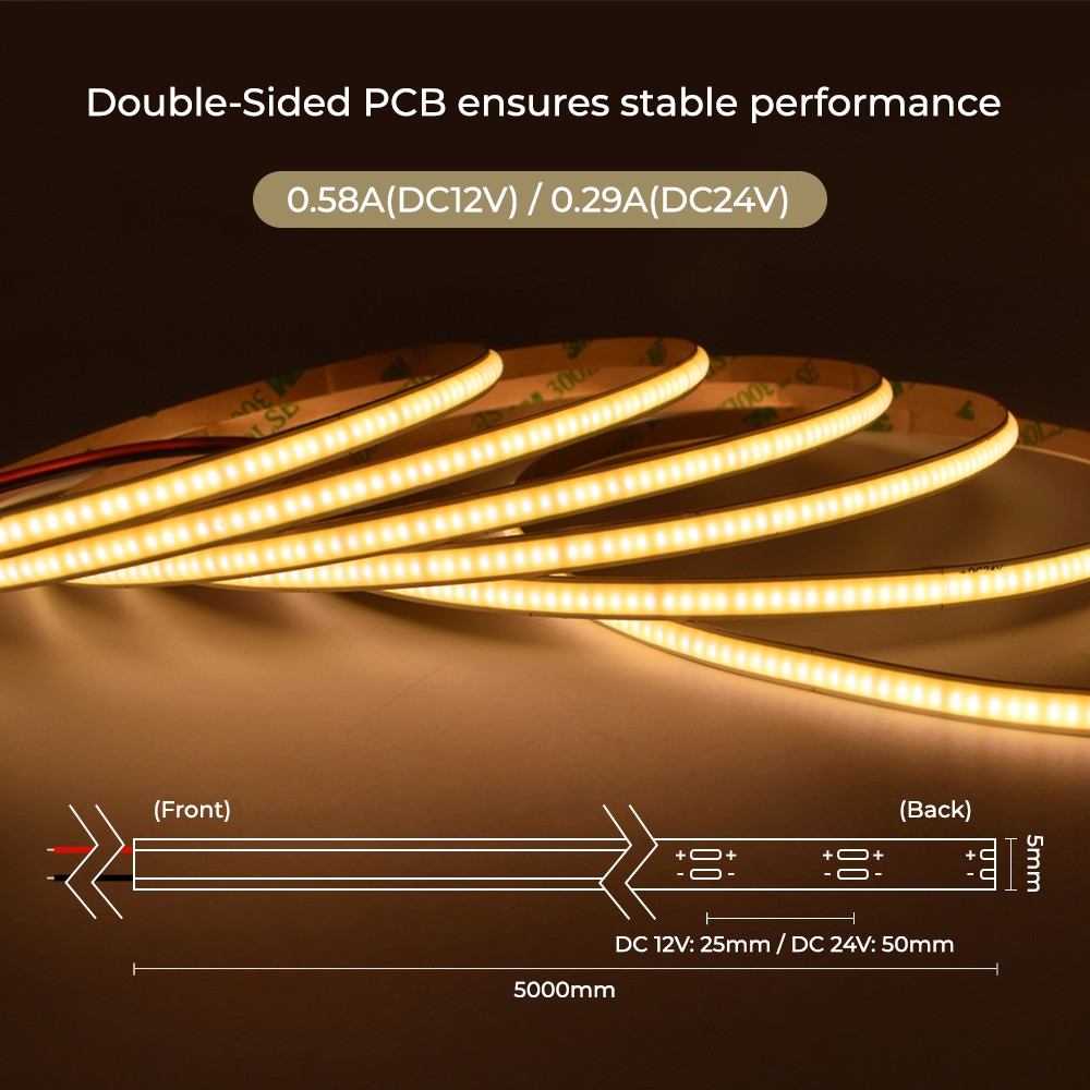 480LEDs Narrow COB LED Light Strips