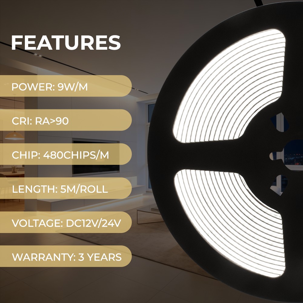 480LEDs Roll To Roll COB LED Light Strip