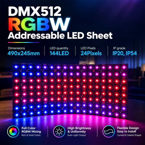 DMX512 RGBW Addressable LED Sheet