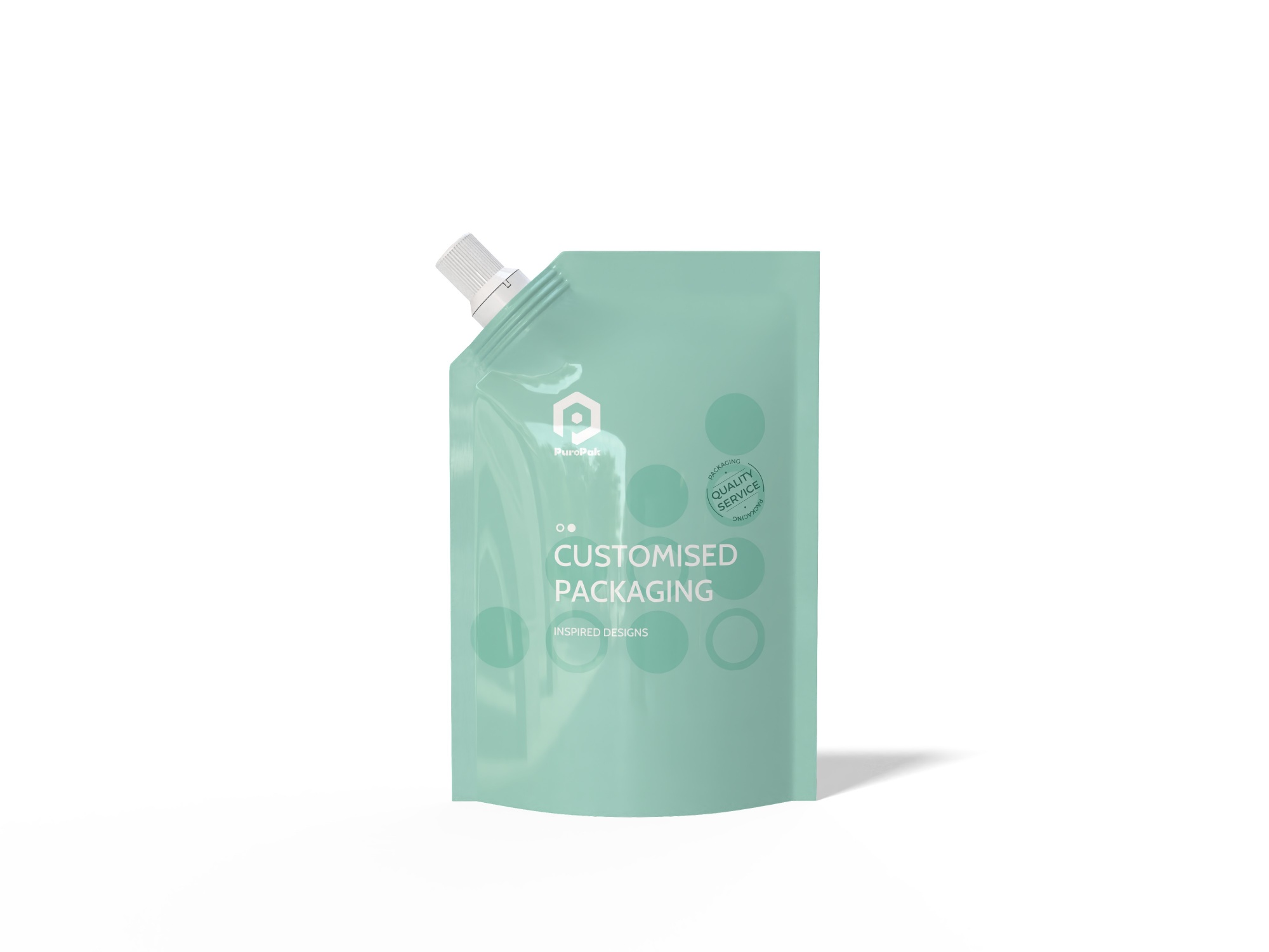 Custom Glossy Stand Up Pouch With Spout Liquid Packaging Bag