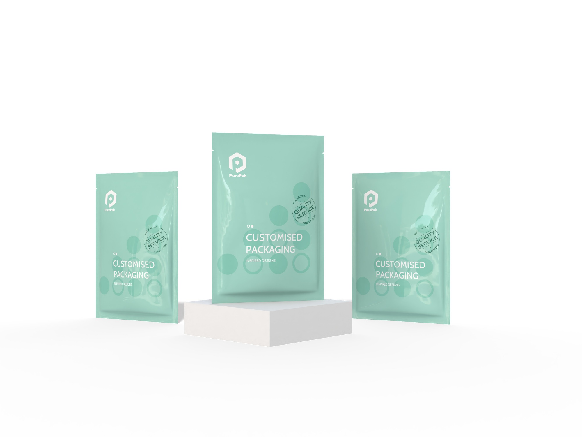 Recyclable Custom Digital Printed Three-sided sealing bag  