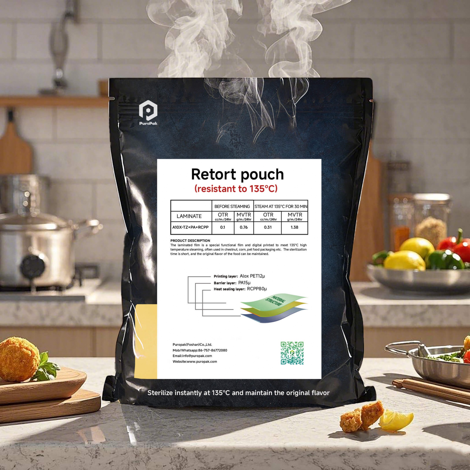 High Temperature Retort Pouch Heat-Resistance Up To 135℃