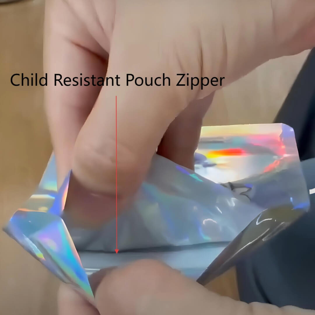 Reclosable Child Resistant Stand Up Punches Edible Packaging Bag