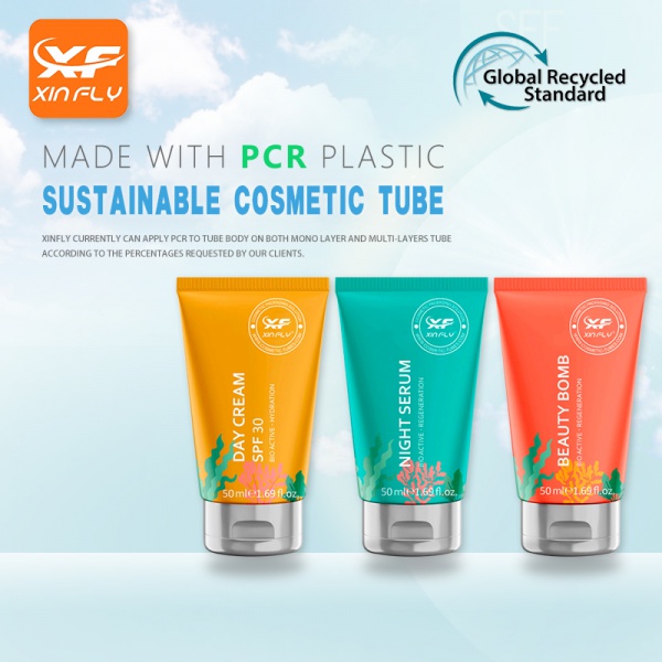 Customization Eco-friendly PCR Cosmetic Cream Lotion Cleanser Body Skincare Tube Packaging Recycled Plastic Tube