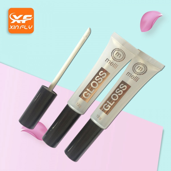 Custom Printed Clear Plastic Lipgloss Tube Container Empty Soft Lip Gloss Squeeze Tubes With Wand