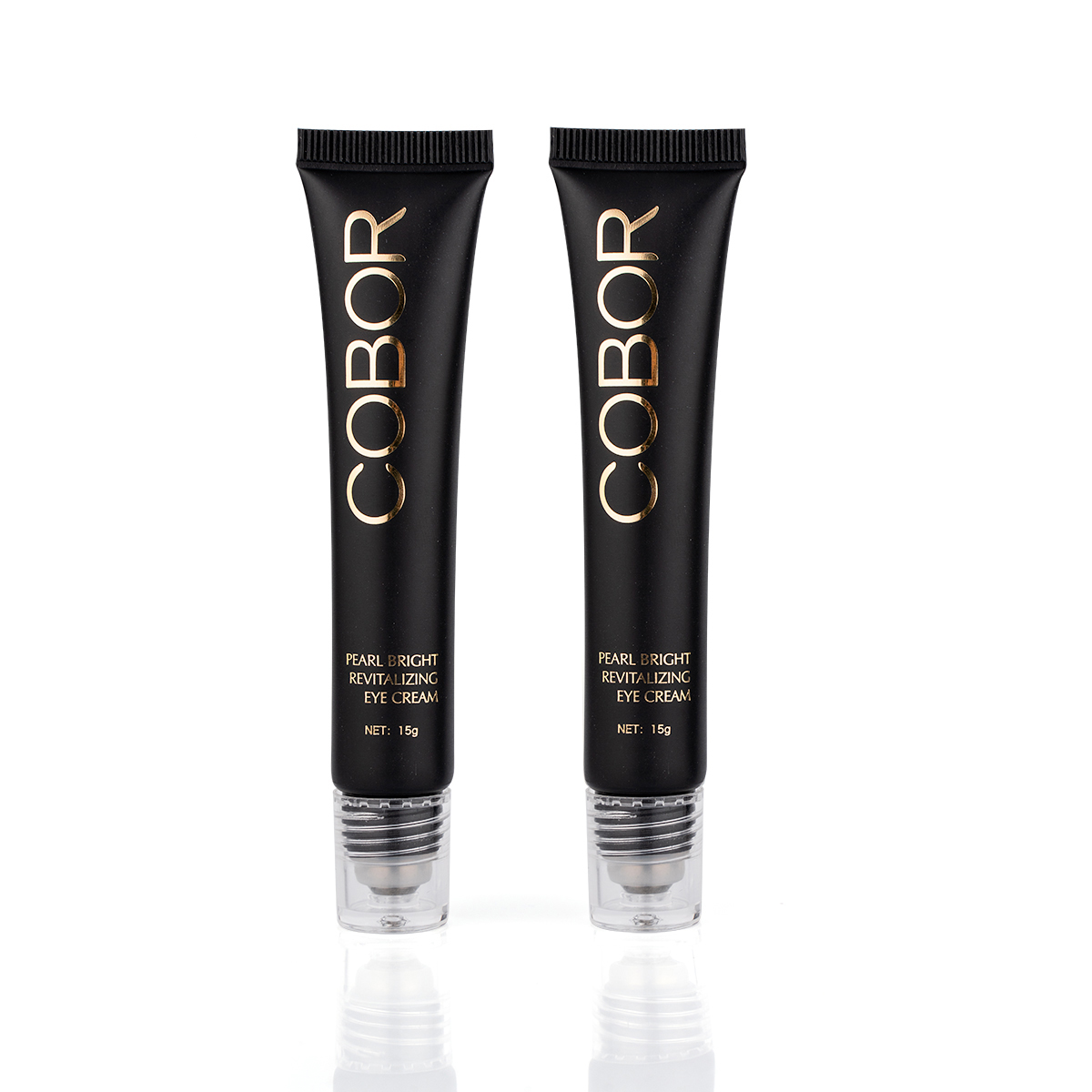 15ml Silkscreen Black Transparent Cap Multi-effect Firming Eye Cream Three Beads Roller Ball Tube