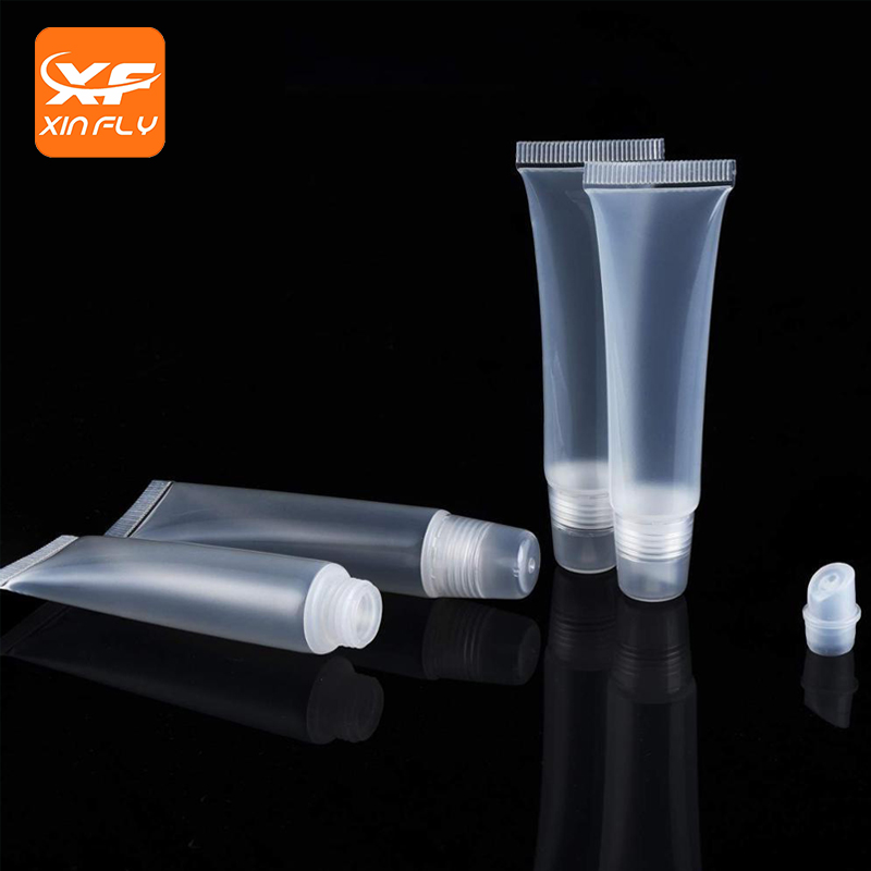 Custom LOGO Pink Black Silver Clear cap lipgloss tube private label 5ml 8ml 10ml 15ml empty squeeze lip gloss tube containers