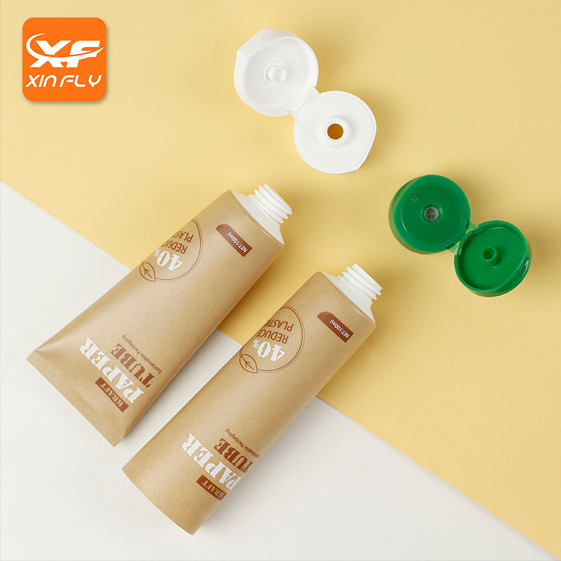 Recyclable 40% Kraft Paper Plastic Body Lotion Hand Cream Cosmetic Soft Tube Biodegradable squeeze tubes packaging