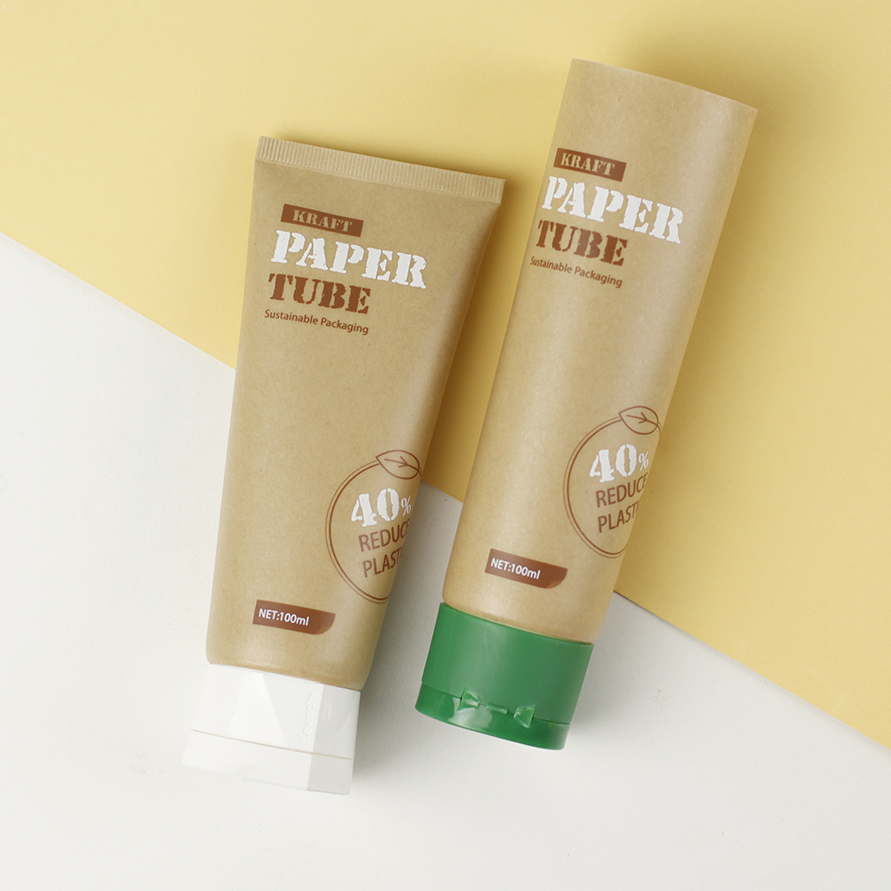 Recyclable 40% Kraft Paper Plastic Body Lotion Hand Cream Cosmetic Soft Tube Biodegradable squeeze tubes packaging