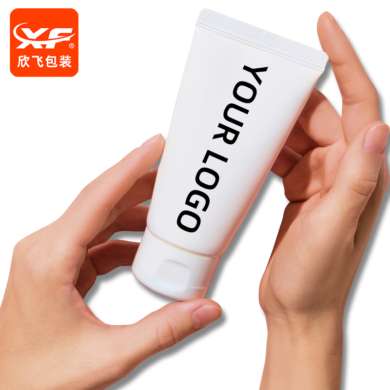 wholesale empty 30ml 50ml 100ml 150ml white plastic PE cosmetic squeeze printing tube with flip top cover