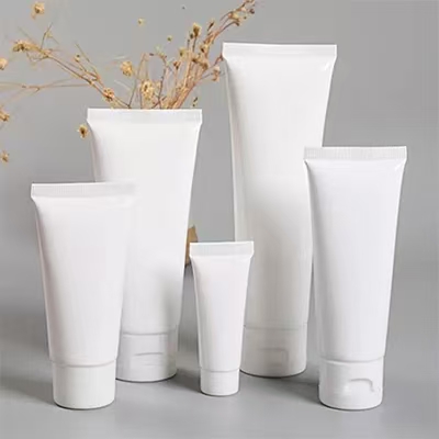 wholesale empty 30ml 50ml 100ml 150ml white plastic PE cosmetic squeeze printing tube with flip top cover