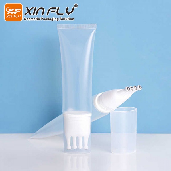 Empty Scalp Massage Skin Care Cream Tube Packaging With Head Massage Applicator With Metal Three Ball Portable Body Massage Tube